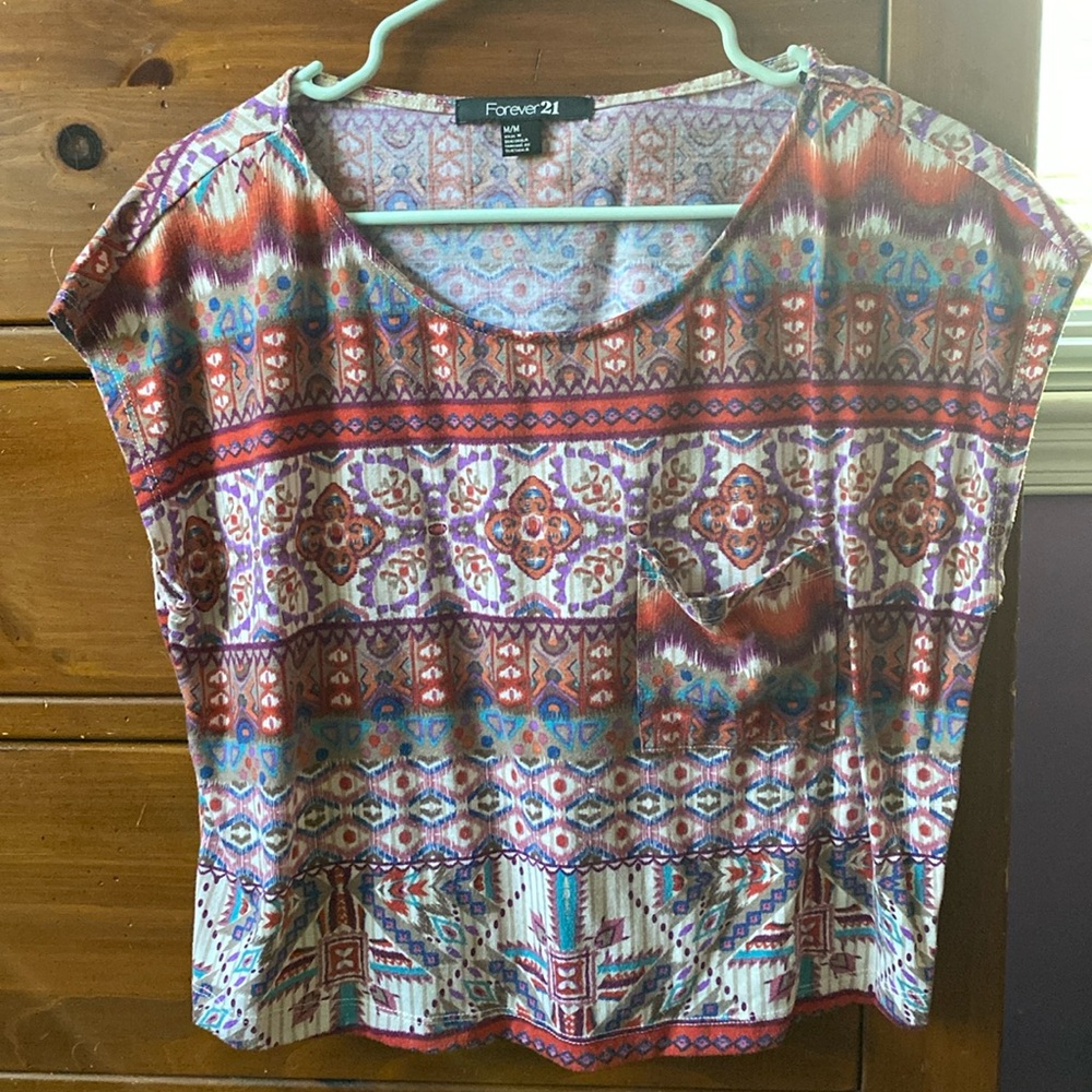 Colorful crop top with pocket from Forever 21 size medium